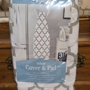 Allyson Whitmore Deluxe Ironing Board Cover in Gray and White